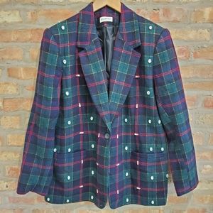 🆓️BOGO🆓 Plaid Rhinestone Oversize Vintage Blazer
